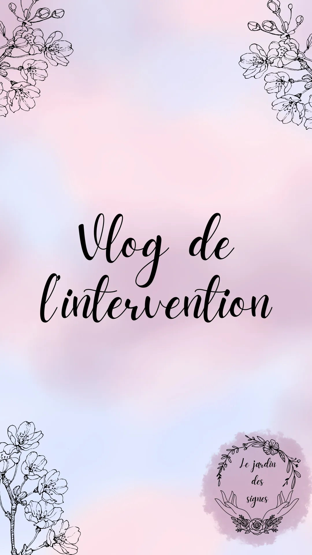 couverture en fond pâle avec des éléments florales et le logo du jardin des signes